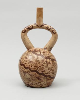 Stirrup-spout Bottle with Warriors