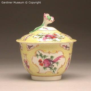 Yellow-scale ground sugar bowl and cover