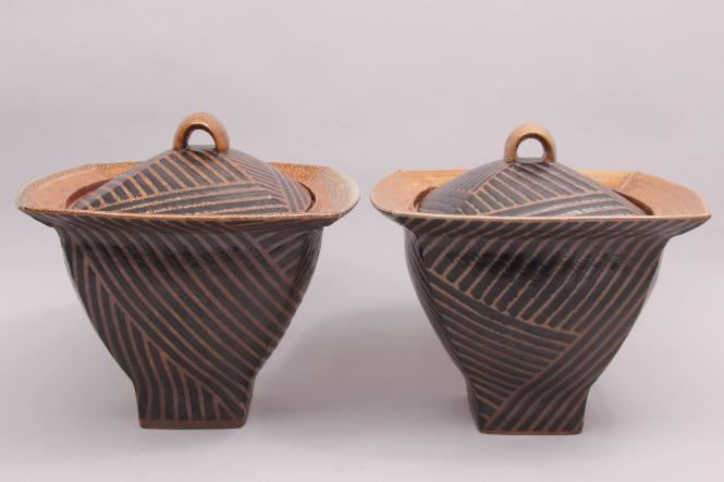Pair of Lidded Bowls