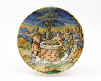 Dish with Jacob meeting the daughters of Laban