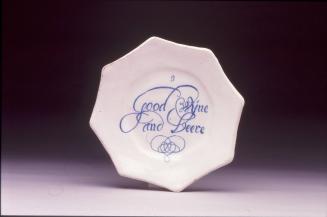 Octagonal plate with "GOOD WYNE / AND BEERE"