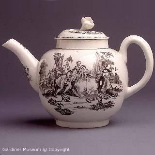 Teapot with "L'Amour" and "The Fluter" patterns