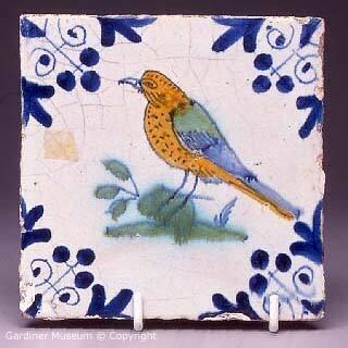 Tile with bird motif
