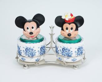 Blue and White: Jam Jars with Mickey and Minnie