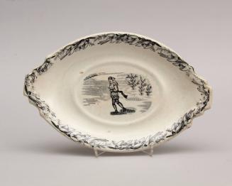 Gravy Boat Stand with a Man Snowshoeing