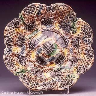Basket with "tortoiseshell" glaze
