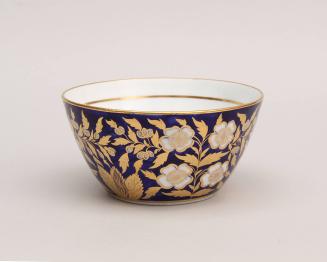 Slop bowl with prunus on a blue ground