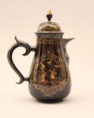 Coffee Pot and cover with chinoiserie decoration