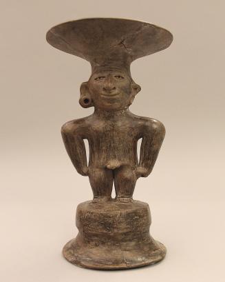 Standing Male Figural Pedestal Dish