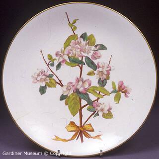 Plate with print of an apple blossom
