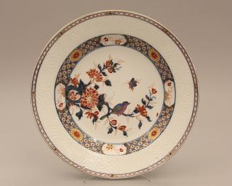Plate with Imari-style pattern of a bird on a branch