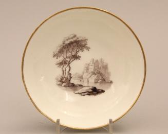 Saucer with river scene