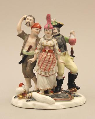 Figural group of three Turkish figures