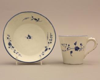 Cup and saucer with scattered floral sprays (Chantilly sprigs)
