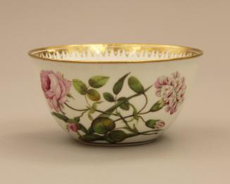 Slop bowl with botanical pattern