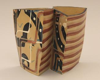 Double Pot with Brown Stripes