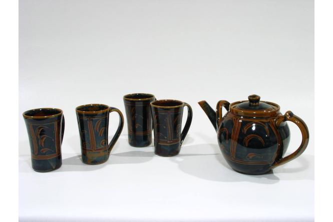 Set of Six Temmoku Teacups
