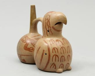 Double-chambered whistling bottle with parrot