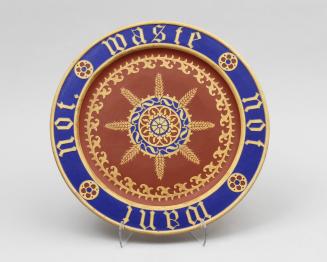 Bread plate with "Waste Not Want Not" inscription