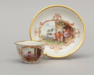 Teabowl and Saucer after David Teniers (1610-1690)