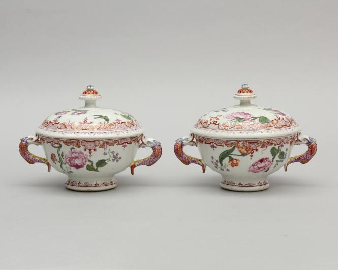 Pair of Écuelles (covered bowls for broth)