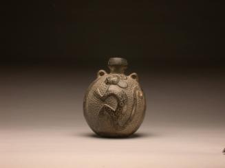Jar with feline image