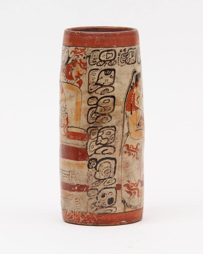 Cylinder vase with palace scene