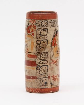Cylinder vase with palace scene