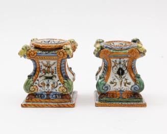 Pair of stands for salt with grotesques