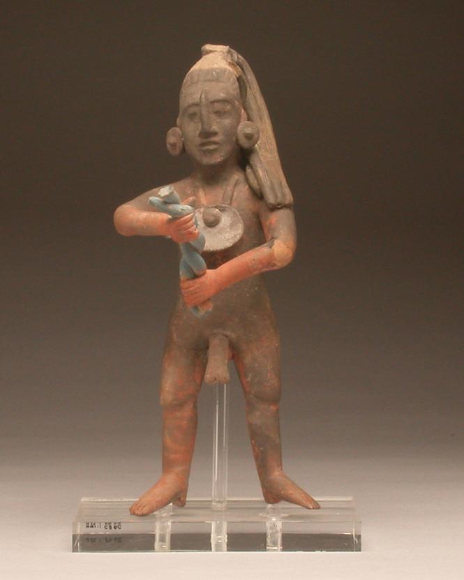Figure of a male perfoming ritual bloodletting
