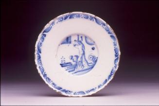 Plate with an execution scene