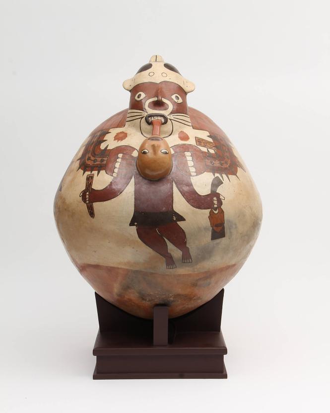 Effigy vessel with anthropomorphic mythical being