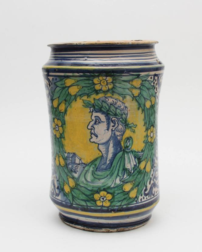 Albarello (drug jar) with Roman emperor