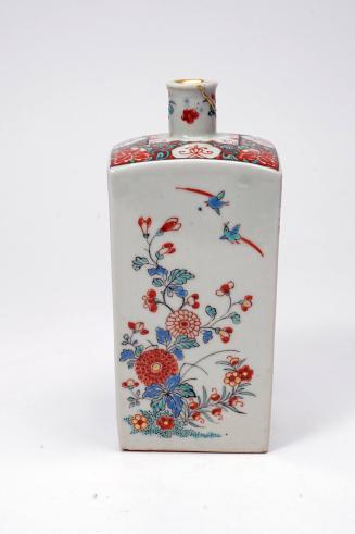Pair of Dutch decorated Kakiemon-style square bottles