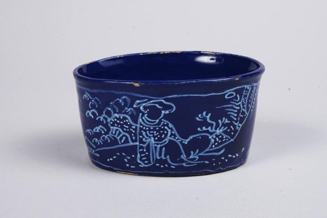 Bleu-persan Oval Potting Pot