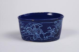 Bleu-persan Oval Potting Pot