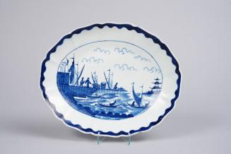 Oval Dish with Harbour Scene after Van Frytom