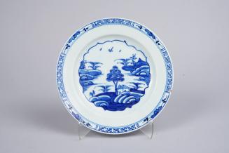 Plate with Island Hut 