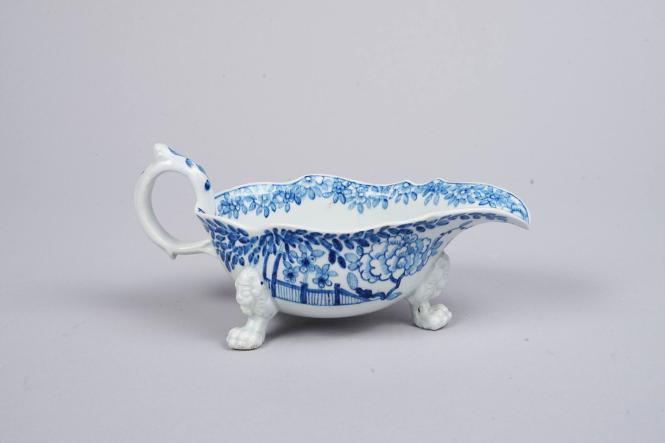 Sauceboat with Peony, Prunus and Fence