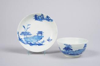 Teabowl and Saucer with Silly Tree on Rocky Islands