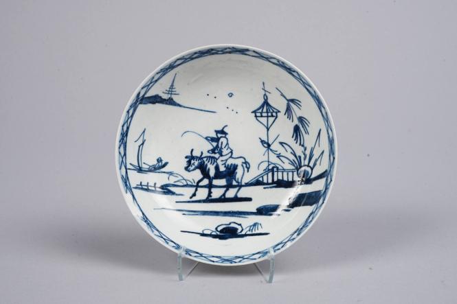 Saucer with Boy on a Buffalo pattern