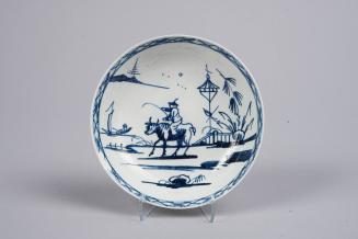 Saucer with Boy on a Buffalo pattern