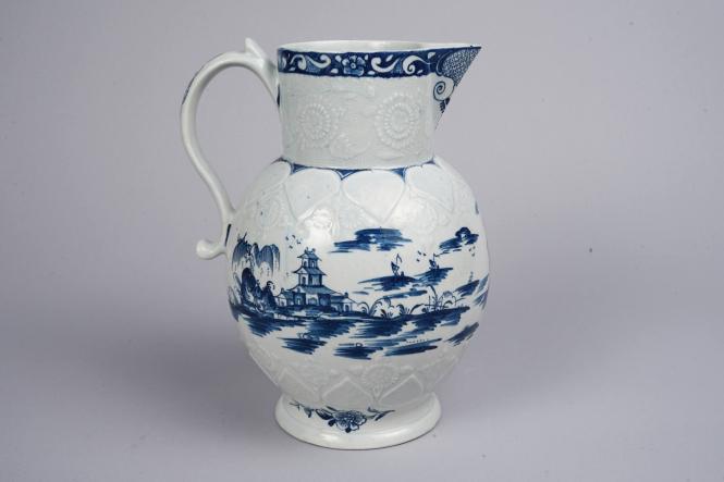 Large Jug with Pagoda and Boats