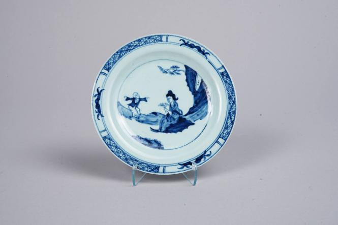 Saucer with Jumping Boy Pattern