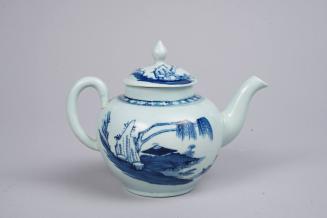 Teapot with Willow, Rock and Hut