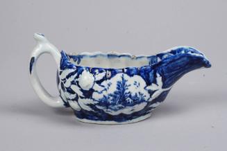 Sauceboat with Blue Ground Floral Decoration