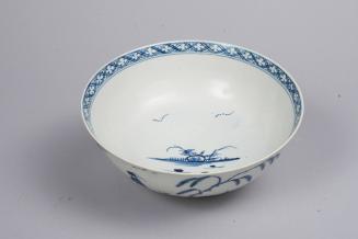 Punch Bowl with Figure Holding an Umbrella
