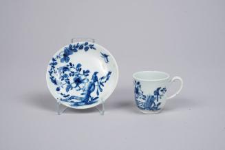 Cup and Saucer with Rock Warbler Pattern
