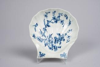 Shell-shaped Dish with Bird on a Floral Branch