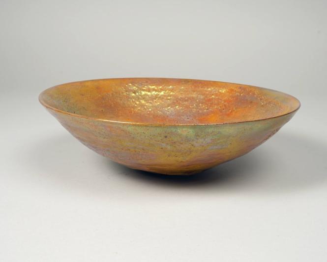 Shallow gold bowl
